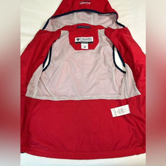 Columbia Women’s Red Hooded Vest Size Small – Outdoor Hiking Utility Zip Pockets - Picture 5 of 11